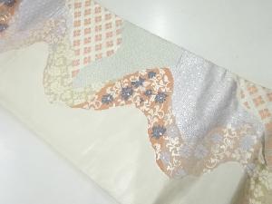 アンティーク　道長取りに花模様織出し袋帯（材料）